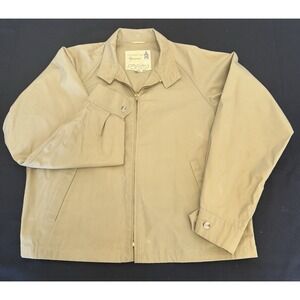 Vintage London Fog 70s 80s Bomber Golf Harrington Tan Zip Jacket Men's 40 Reg
